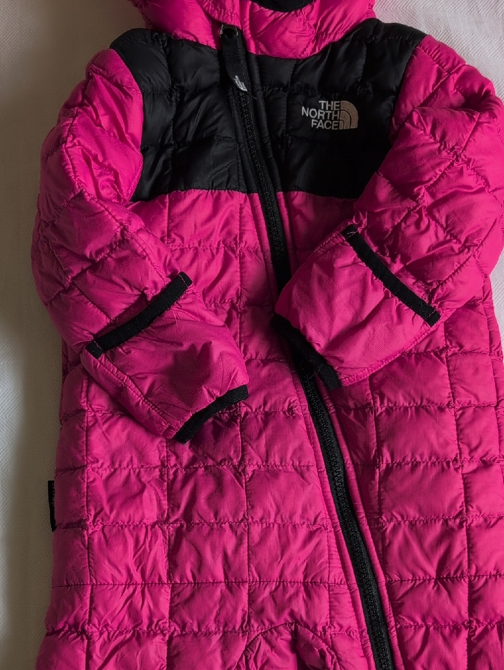the north face thermoball infant one piece snowsuit pink 6-12 months baby girl - Picture 4 of 16